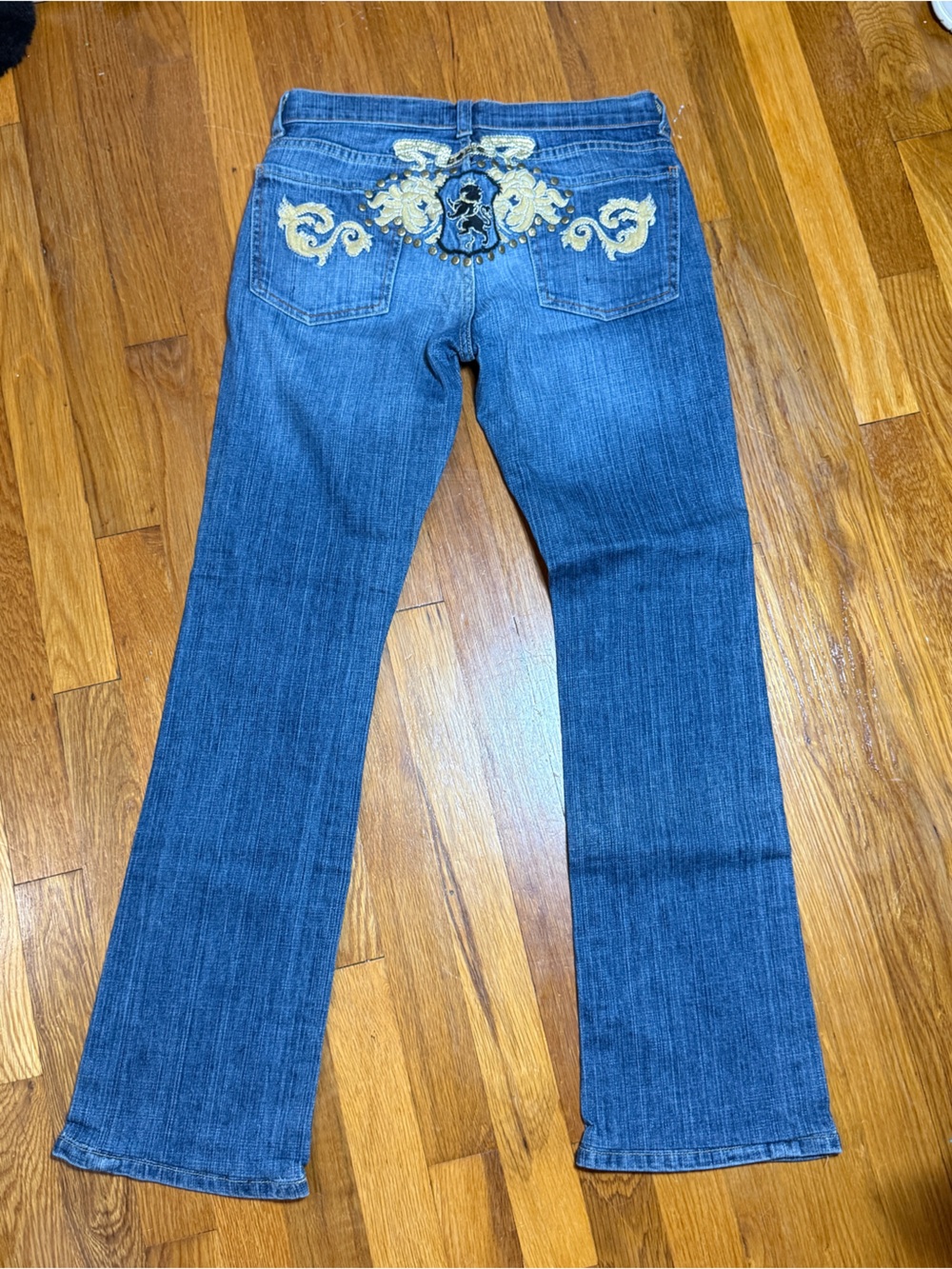 Bebe Vintage Y2K Embroidered Lion Jeans Size 27